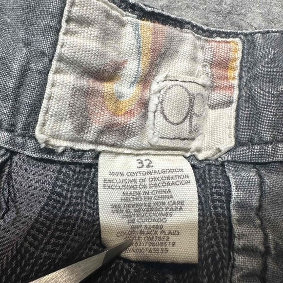 Op Ocean Pacific Men's Button Zip Closure Plaid Shorts Size 32 Black Gray Dark - Picture 7 of 7